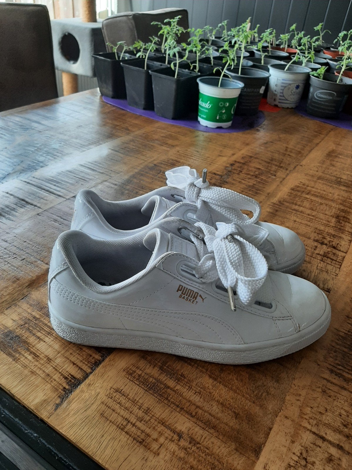 mooie witte lak puma s adidas newbalance maat 38 25,00 pp, Puma, Wit, Ophalen of Verzenden, Sneakers of Gympen