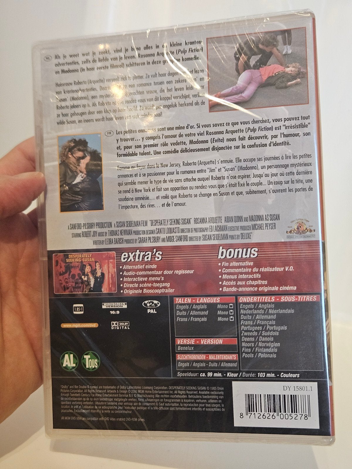 DVD Desperately Seeking Susan Madonna NIEUW gesealed, Cd's en Dvd's, Dvd's | Klassiekers, Engels, Verzenden, Alle leeftijden, Romantiek