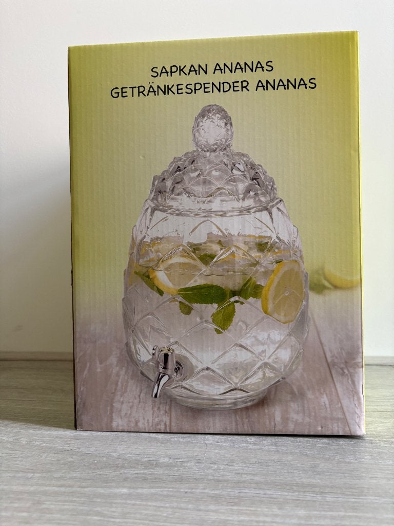 Nieuwe Ananas kan met kraantje - 6 Liter, Ophalen, Nieuw, Wit, Glas