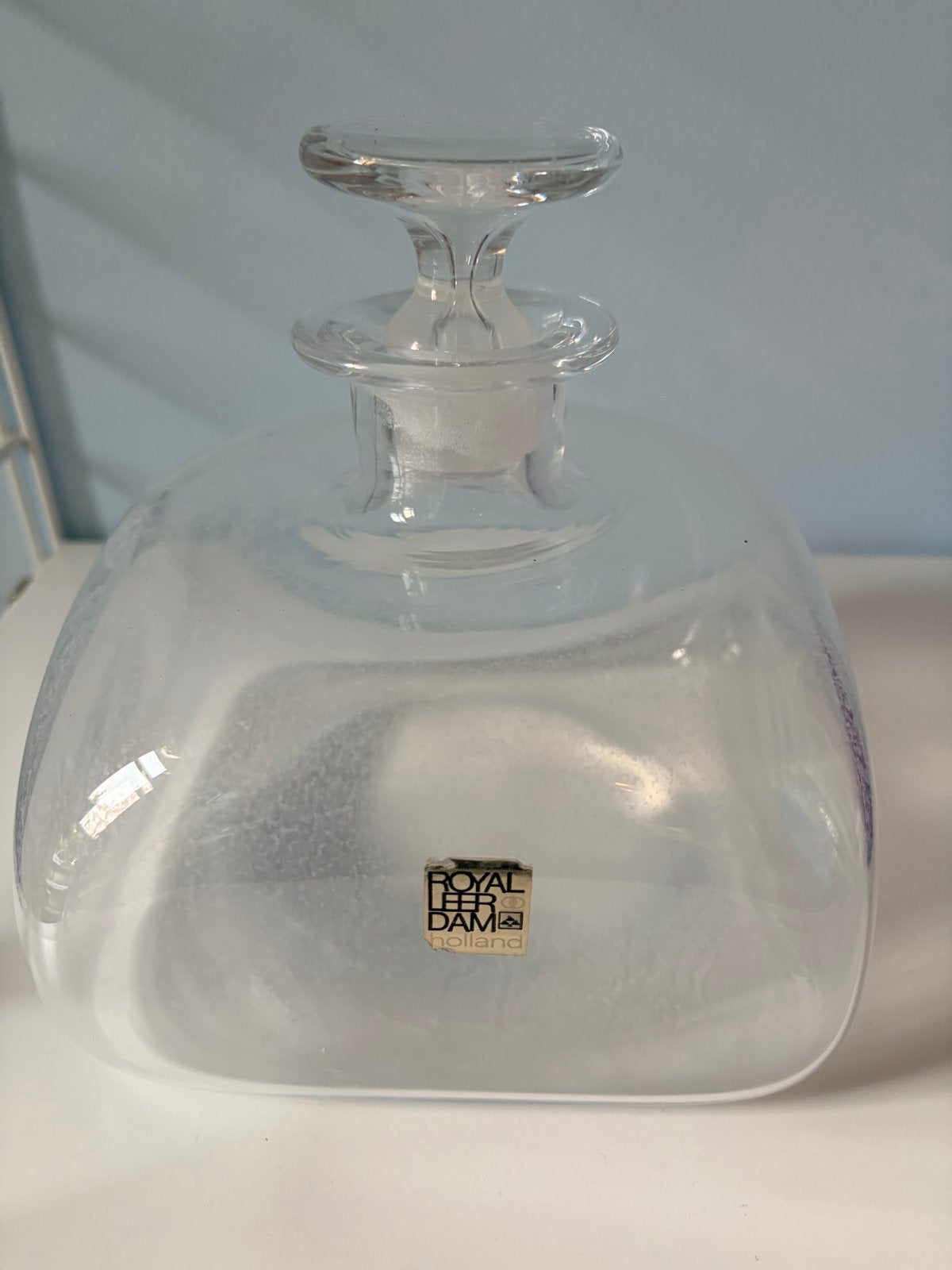 Vintage Royal Leerdam Karaf met Stop, Antiek en Kunst, Ophalen