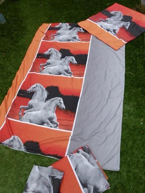 Dekbedovertrek paarden eenpersoons 140x200 cm, Overige kleuren, Jongetje of Meisje, Dekbedovertrek, Ophalen of Verzenden