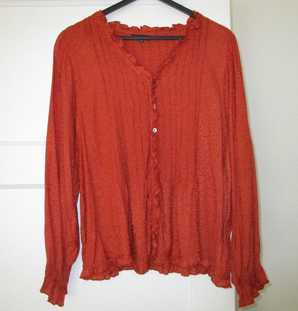 Bindi blouse lange mouw Ibiza style  - koraal/cognac ? S/M-, Overige kleuren, Maat 42/44 (L), Nieuw, Ophalen of Verzenden