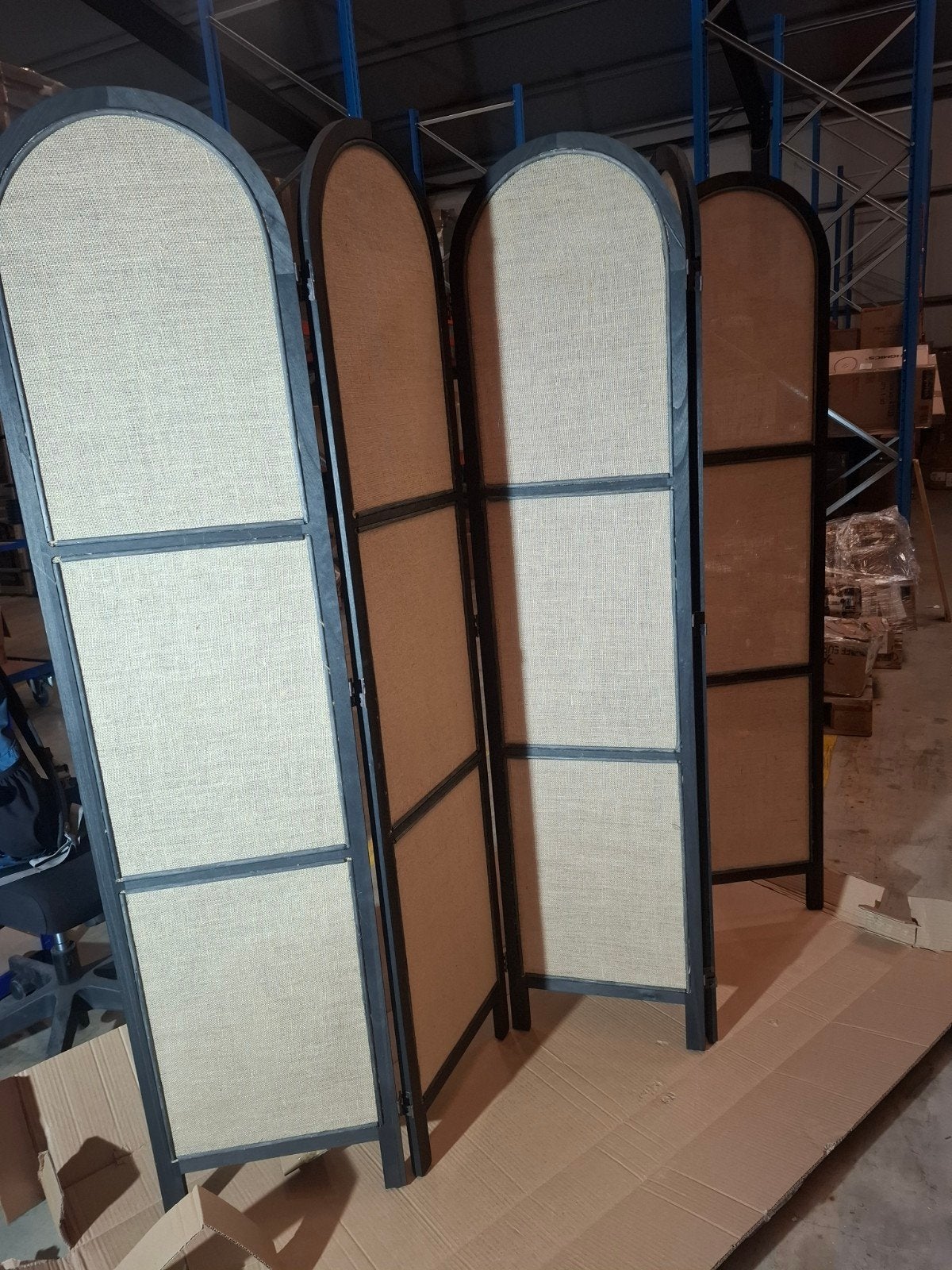 Stijlvol kamerscherm met 5 panelen - Zwart & Jute, Ophalen, Nieuw