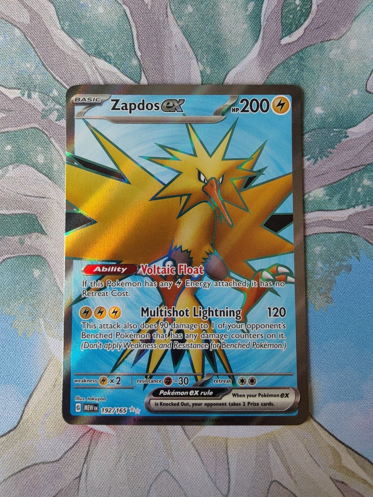 Pokemon 151 Zapdos ex full art 192/165, Ophalen of Verzenden, Nieuw, Losse kaart, Foil