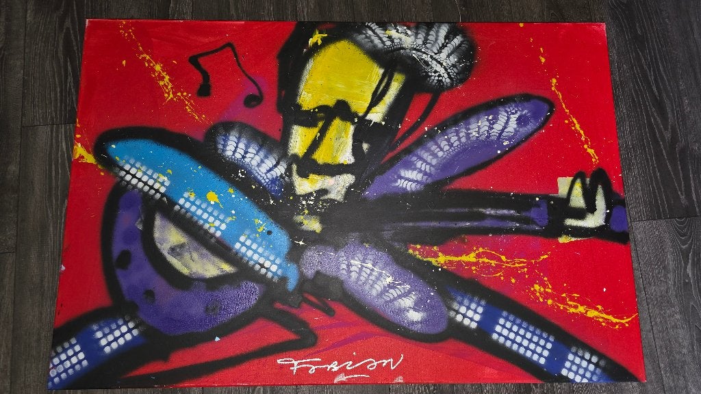 (Herman Brood ) op groot doek Fabian  Met certificaat, Ophalen