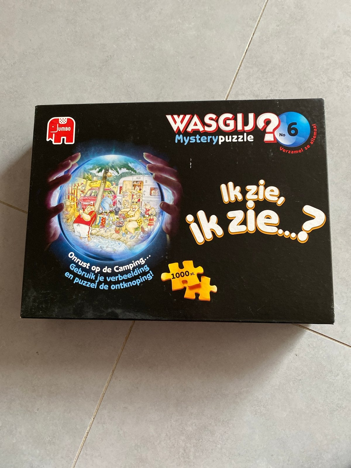Wasgij Mysterypuzzel 6: Ik zie, ik zie...? (1000 stukjes), Ophalen of Verzenden, 500 t/m 1500 stukjes, Gebruikt, Legpuzzel