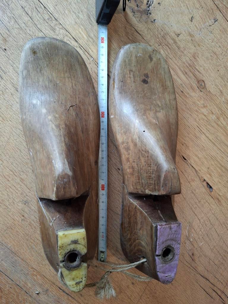 Vintage houten schoenleesten - Decoratief paar, Ophalen of Verzenden