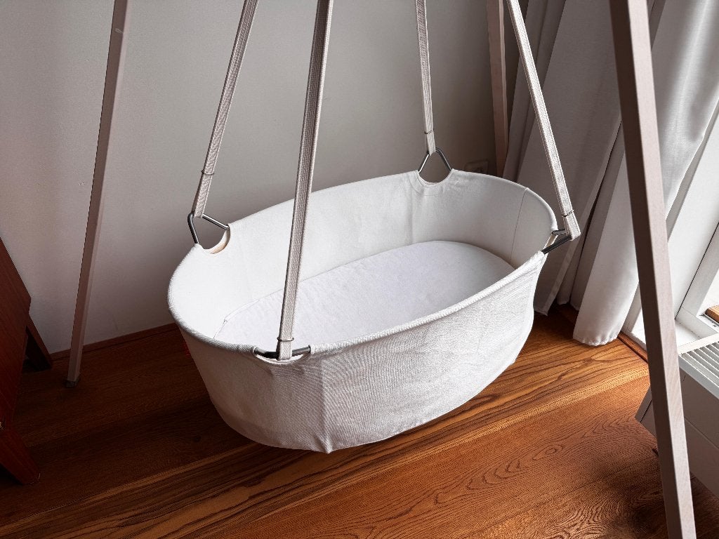 Leander classic hangwieg + wiegstandaard, Ophalen, Zo goed als nieuw, Wieg