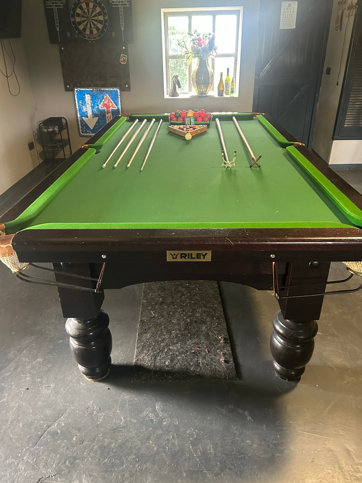 Riley Pooltafel met accessoires en scorebord, Ophalen, Gebruikt, Pooltafel