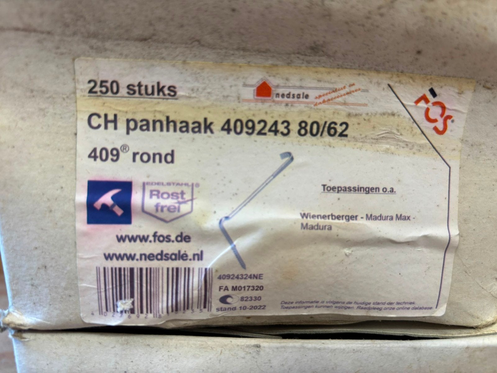 Panhaken fos, Nieuw, Ophalen of Verzenden, Minder dan 5 m², Dakpannen