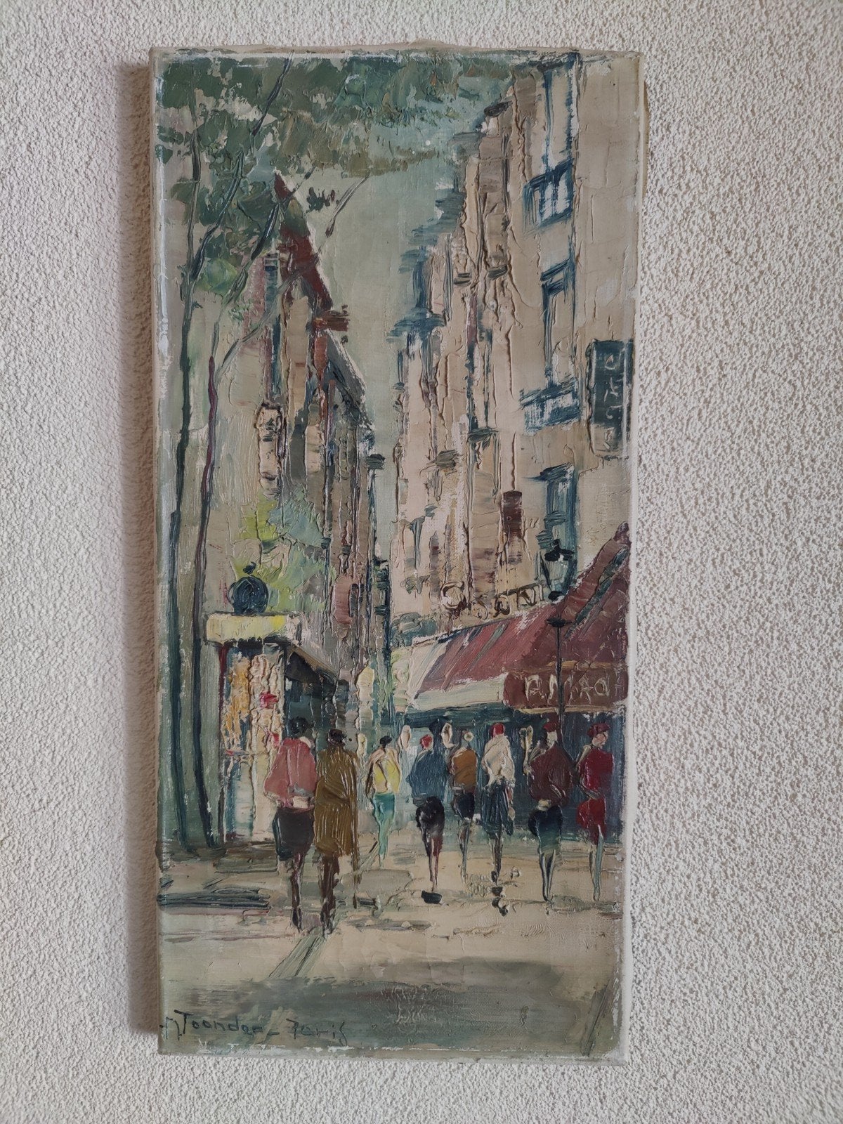 Schilderij met signatuur van M of N Toonder olieverf, Origineel werk, Doek, Impressionistisch, Ophalen of Verzenden