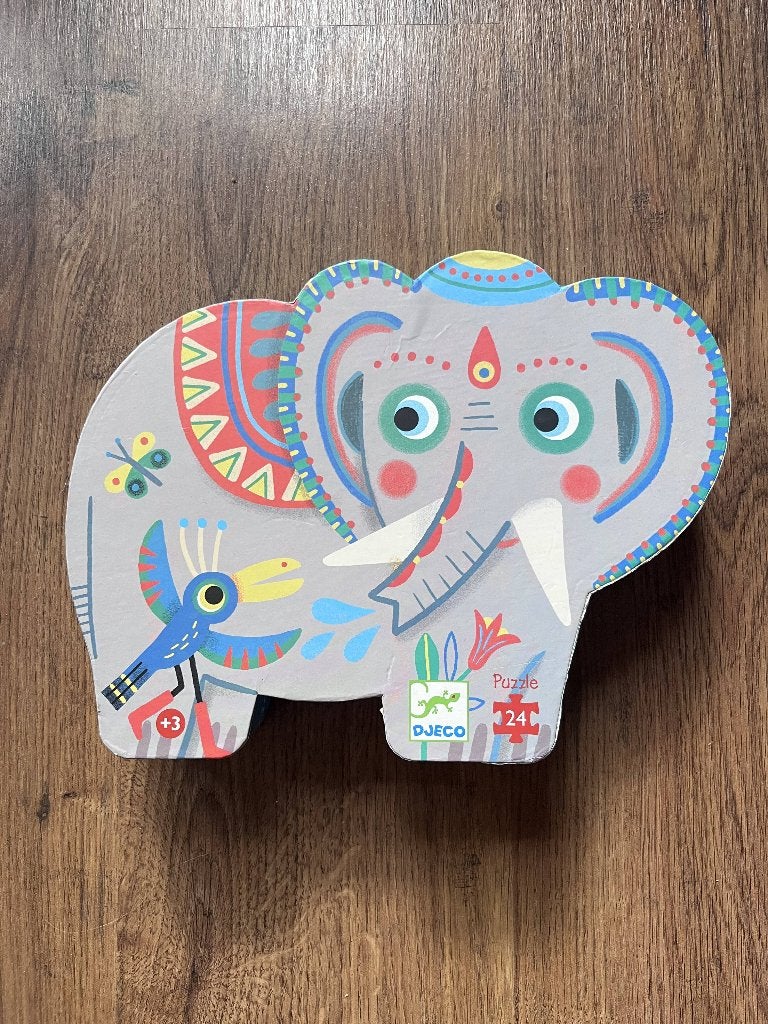 Djeco Olifant Puzzel, Ophalen, 10 tot 50 stukjes, Gebruikt, 2 tot 4 jaar