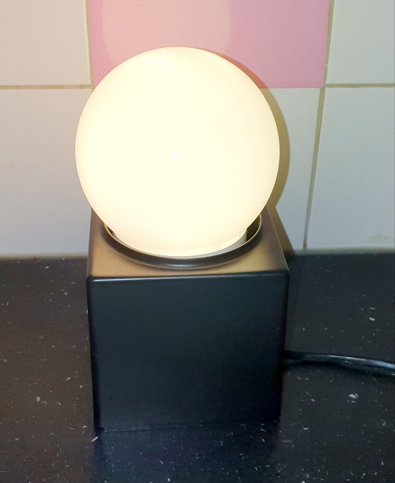 Philips Kubus wandlampje/bureau lampje jaren 70, Ophalen, Zo goed als nieuw, Metaal, E27 (groot)