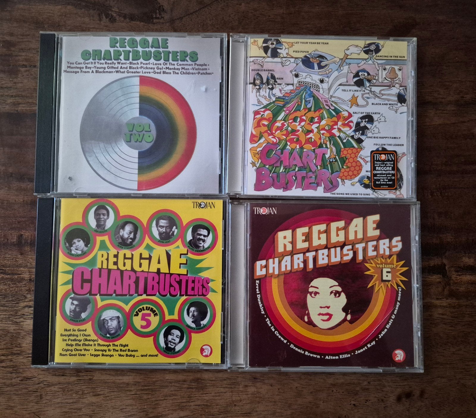 Trojan Reggae Chartbusters Vol. 2, 3, 5, 6 CD's, Cd's en Dvd's, Ophalen of Verzenden, Gebruikt, Verzamelalbum, Inclusief doosje