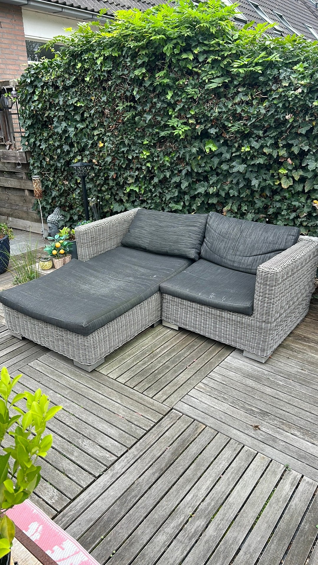 Tuinset lounge, Ophalen, Gebruikt, Rotan