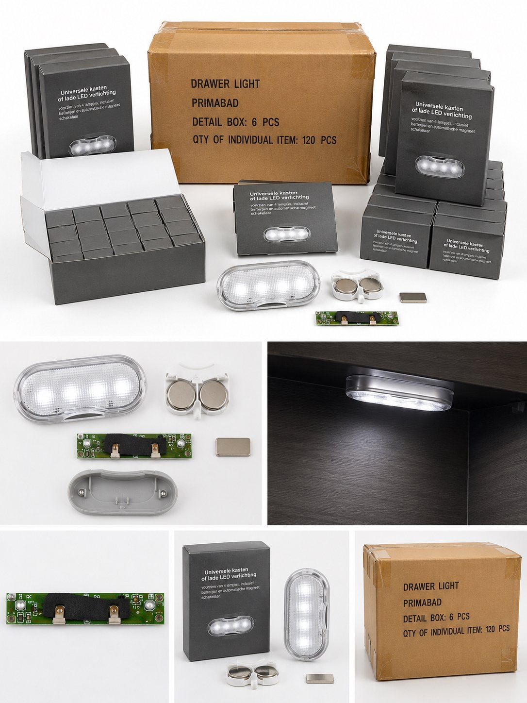 120x Primabad LED kast-, ladeverlichting (119xnieuw) in doos, Doe-het-zelf en Verbouw, Ophalen, Nieuw, Overige typen