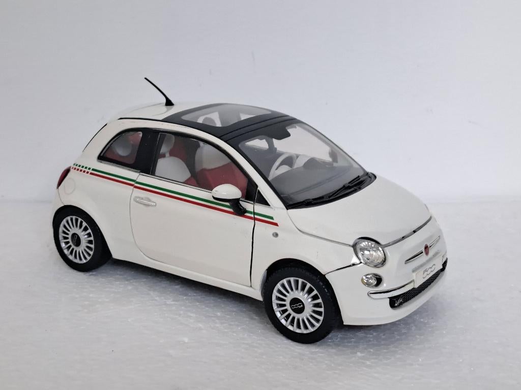 Fiat 500 Pano dak Italia wit 1/18, Hobby en Vrije tijd, Modelauto's | 1:18, Ophalen of Verzenden, Gebruikt, Auto, Overige merken