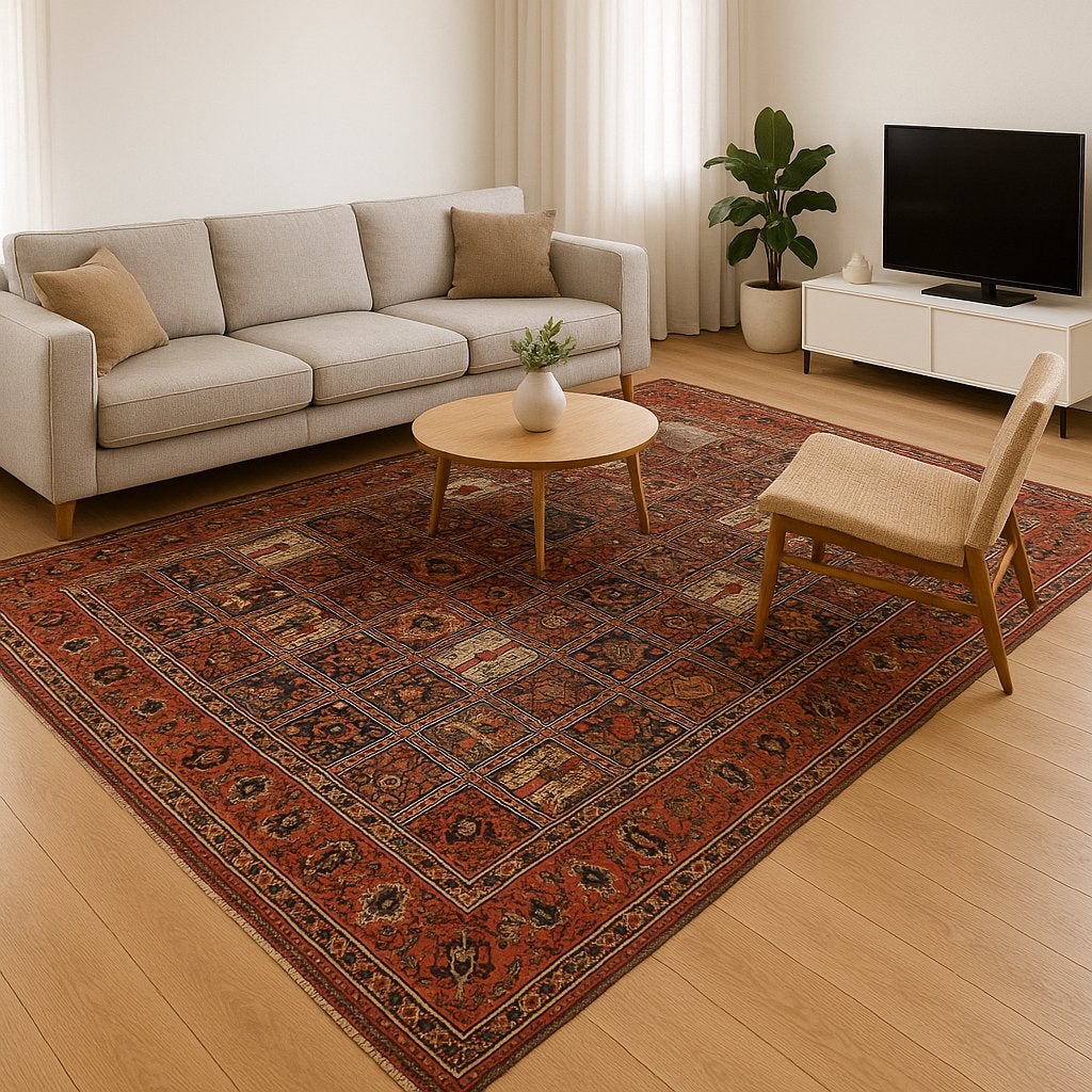 Perzisch Bakthiari vintage vloerkleed 235x340, Huis en Inrichting, Ophalen, Gebruikt, Blauw, 200 cm of meer
