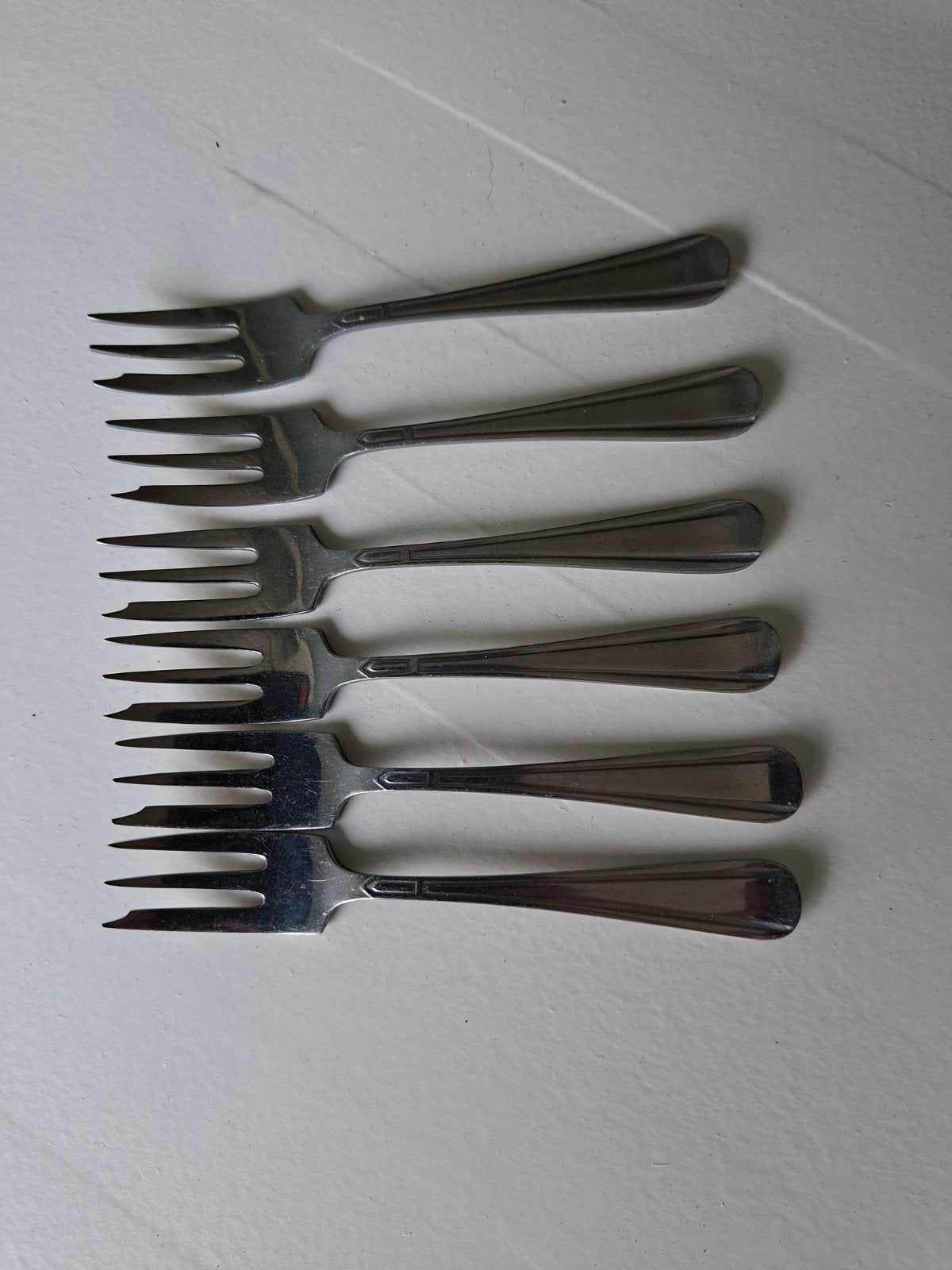 6 sola gebaksvorkjes, Ophalen of Verzenden, Rvs of Chroom