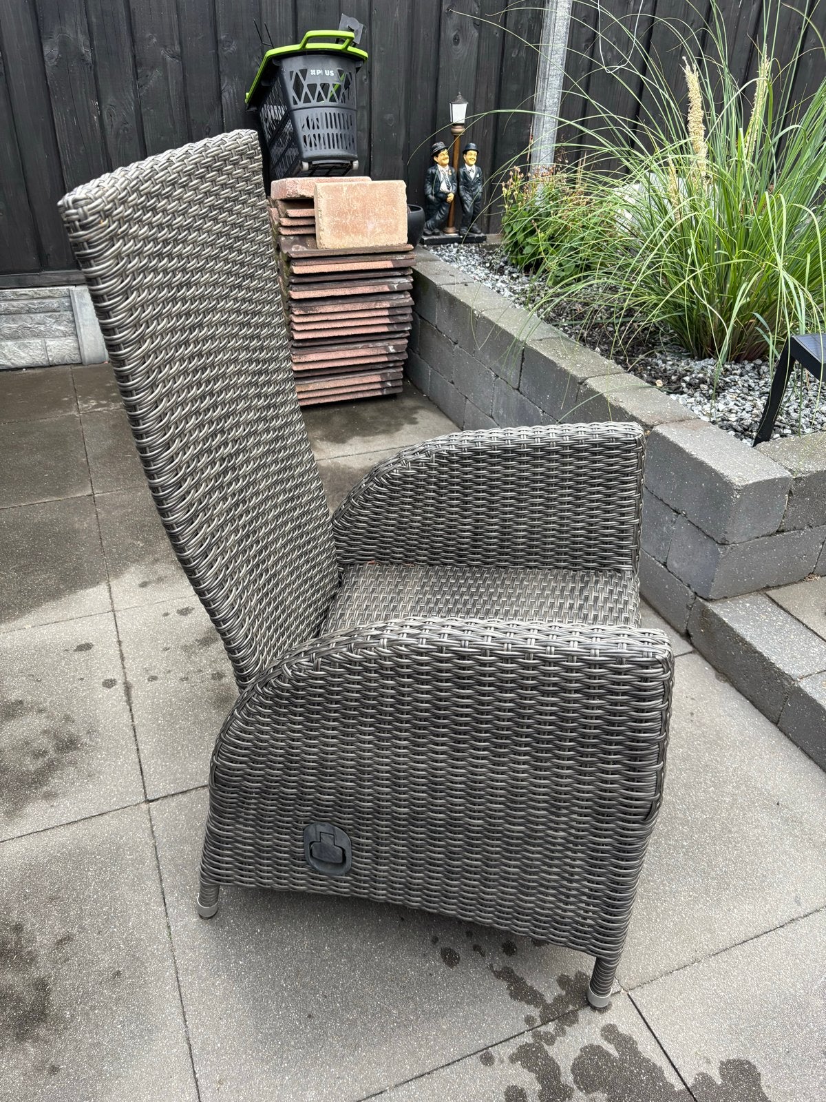 Verstelbare tuinstoel van wicker, Ophalen, Gebruikt, Wicker, Verstelbaar