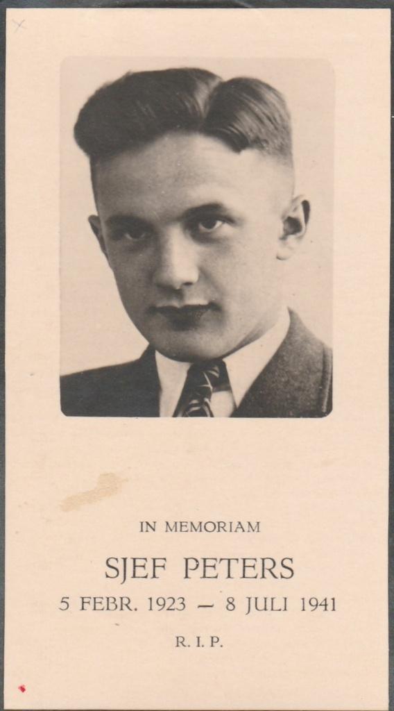 bidprentje peters-1941, Verzamelen, Bidprentjes en Rouwkaarten, Ophalen of Verzenden, Bidprentje