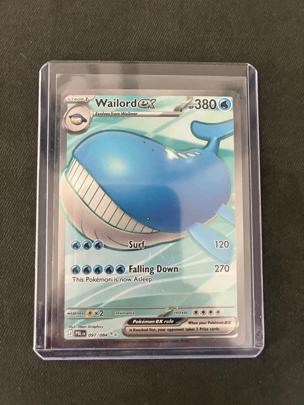 Wailord EX 097/084 Full Art Pitch Black, Ophalen of Verzenden, Zo goed als nieuw, Losse kaart