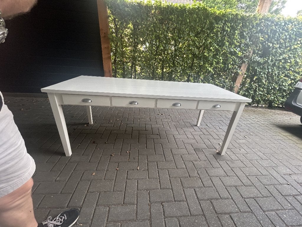 Witte Eettafel, Huis en Inrichting, Tafels | Eettafels, Ophalen, Gebruikt, 50 tot 100 cm, 150 tot 200 cm