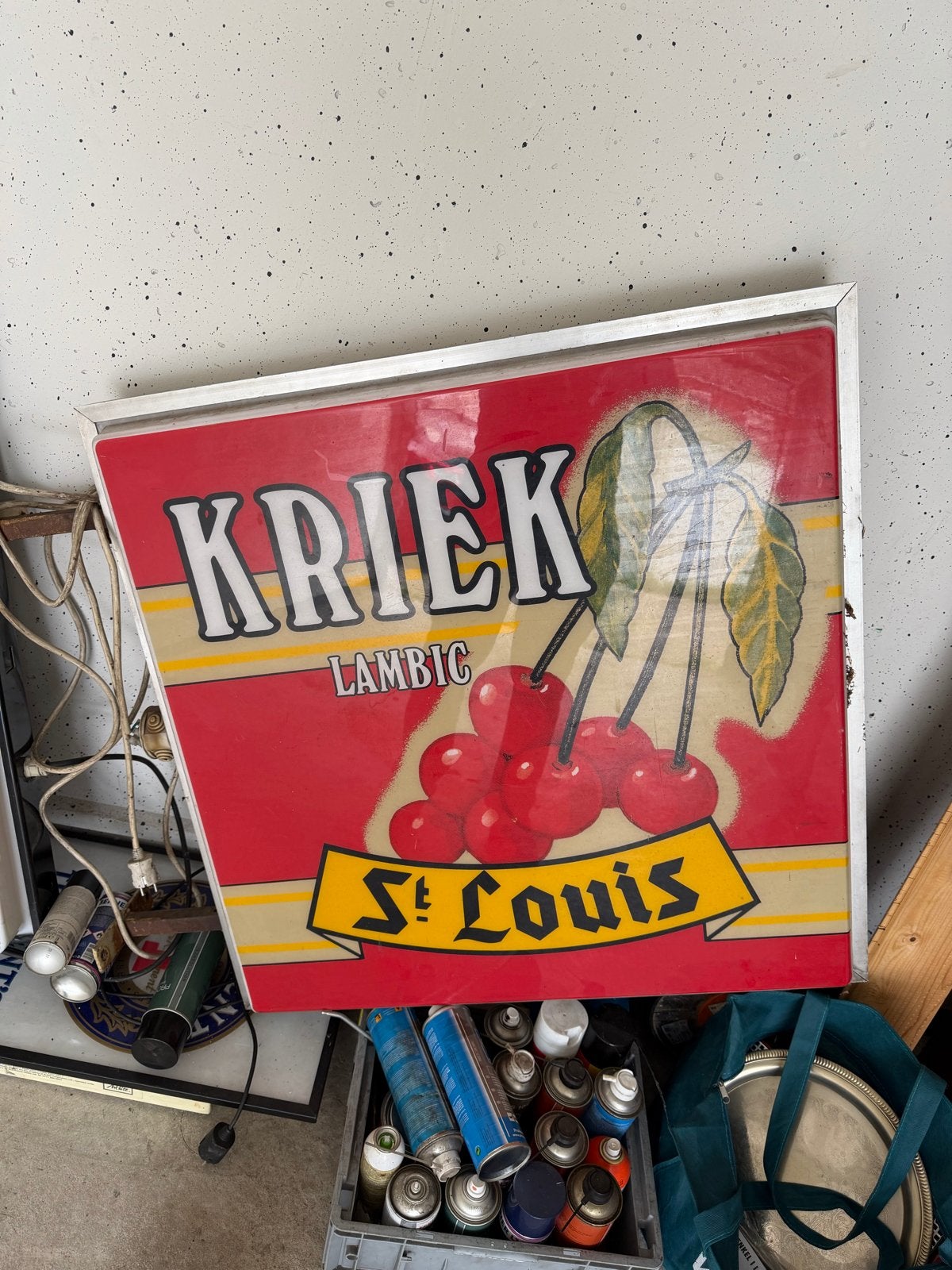 Vintage Kriek Lambic St. Louis en Pennzoil Plus! lichtbakken, Verzamelen, Merken en Reclamevoorwerpen, Ophalen of Verzenden, Gebruikt