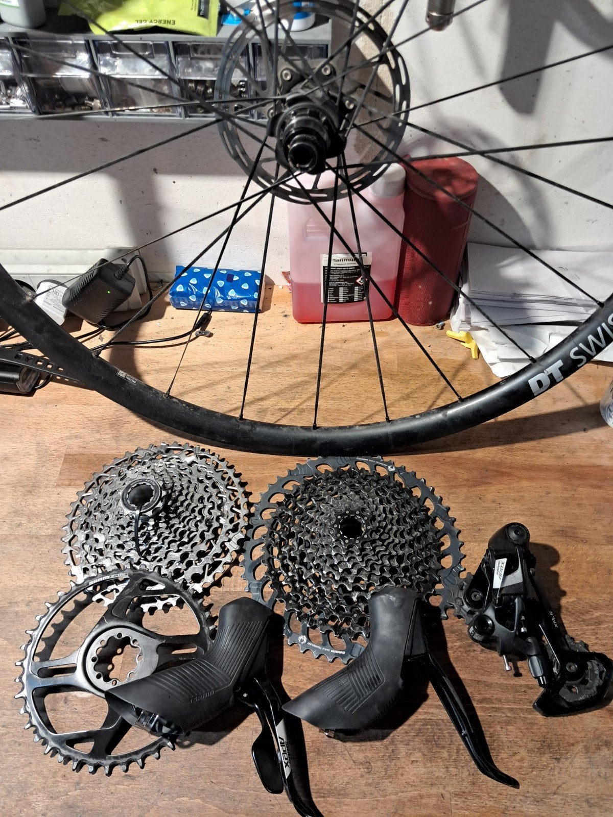 Sram groepset gravel/mtb/race onderdelen, Fietsen en Brommers, Fietsonderdelen, Wiel, Gebruikt, Racefiets, Ophalen of Verzenden