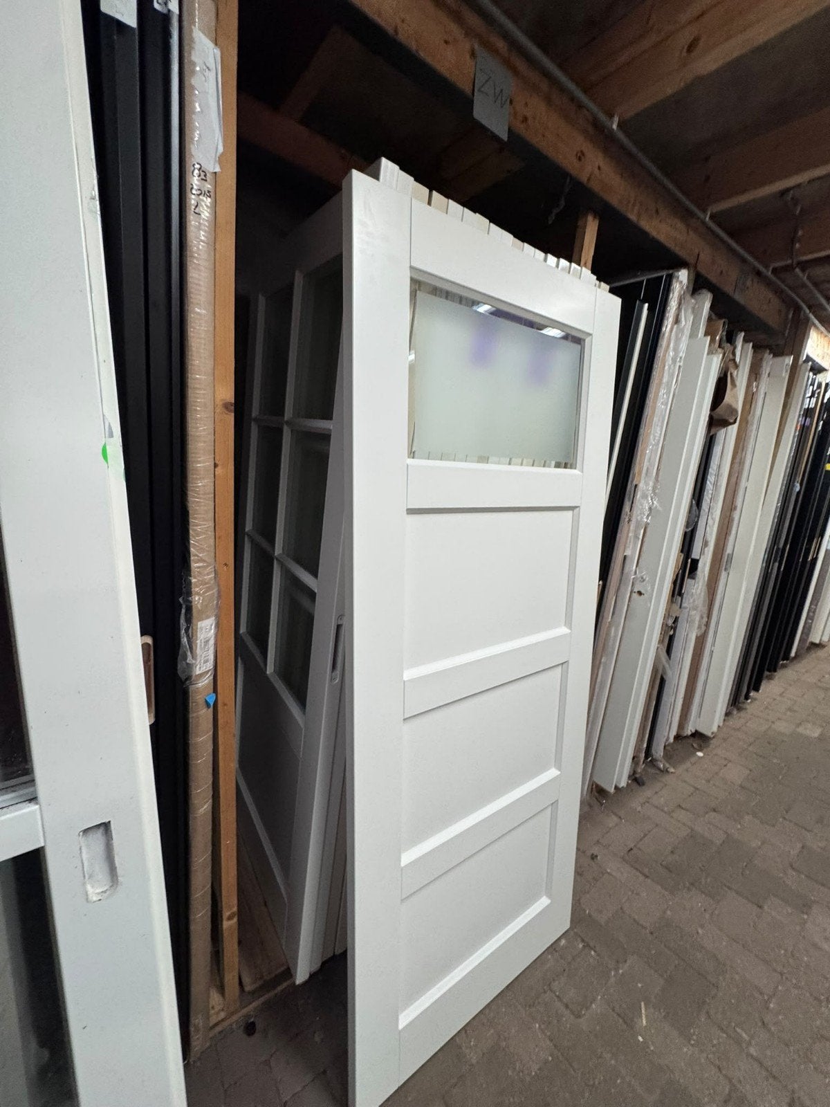 83x201,5cm binnendeur paneel incl mat glas ZW20, Ophalen, ., Binnendeur, Nieuw