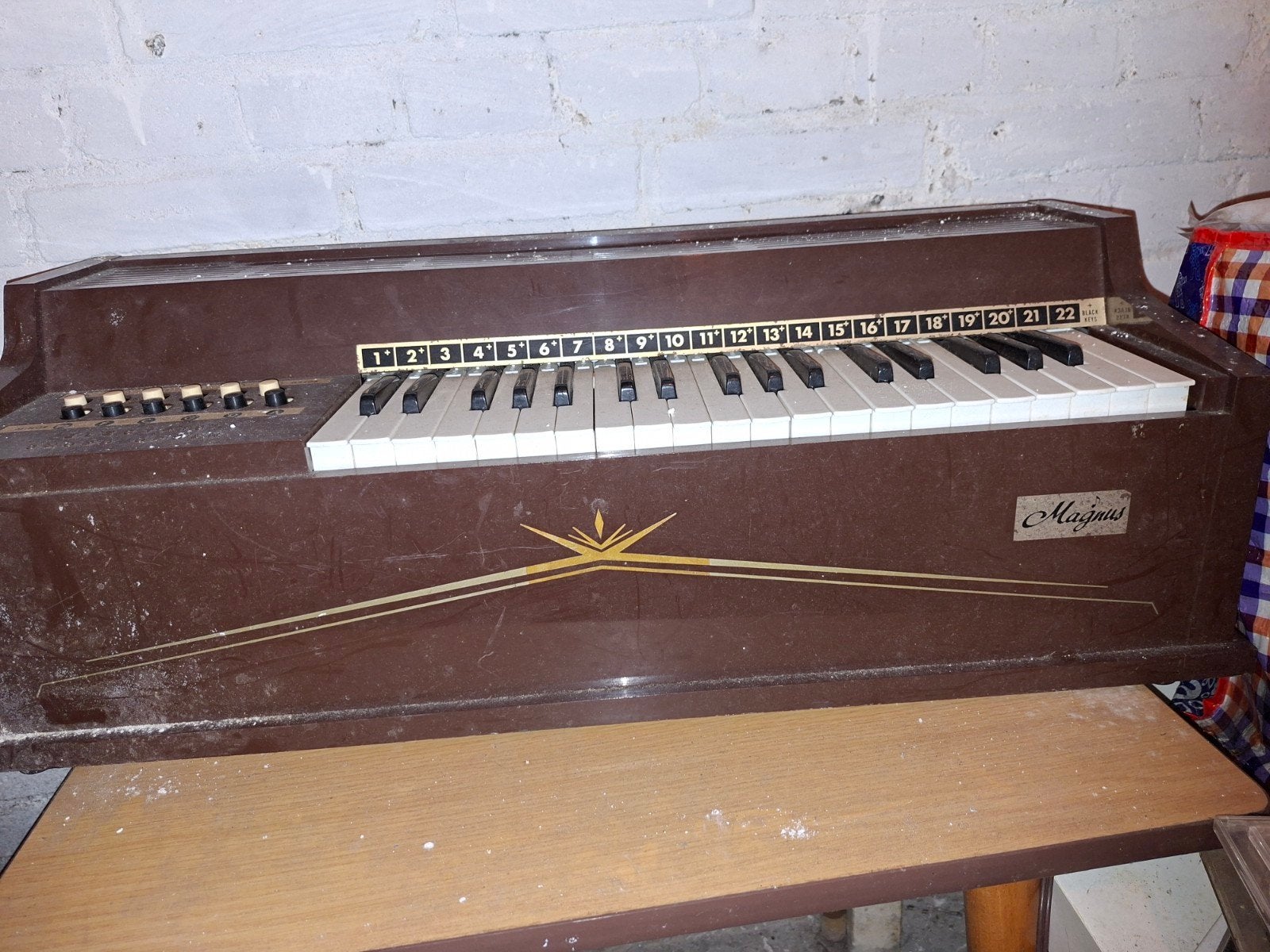 Vintage Magnus orgel - Bruin, 1 klavier, Ophalen, Gebruikt, 1 klavier, Orgel