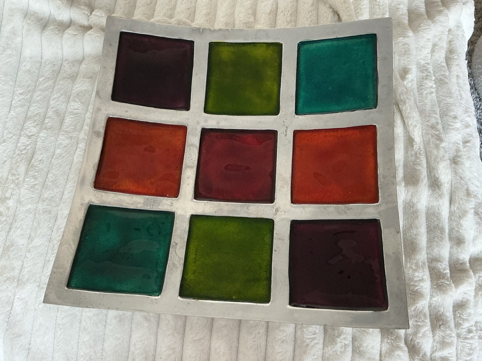 Vintage retro shaal 1950-60, Gebruikt, Schaal, Vierkant, Ophalen of Verzenden