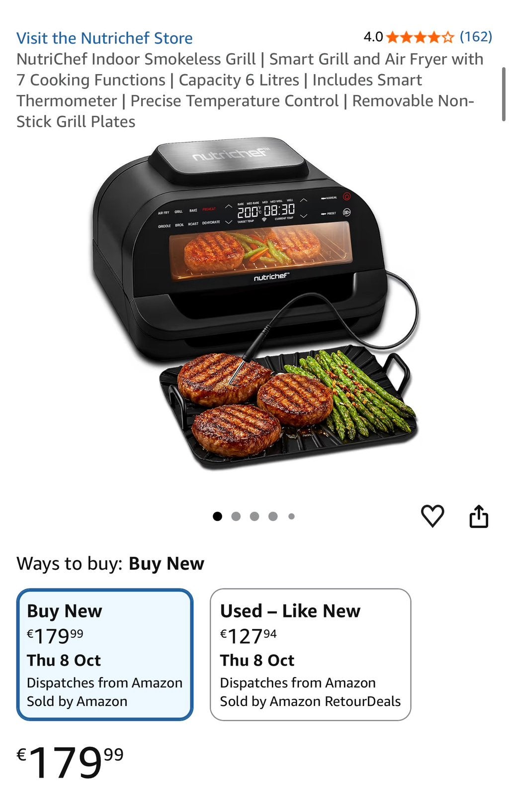 Nutrichef Airfryer/ Airgrill, Ophalen of Verzenden, Niet werkend, Airfryer