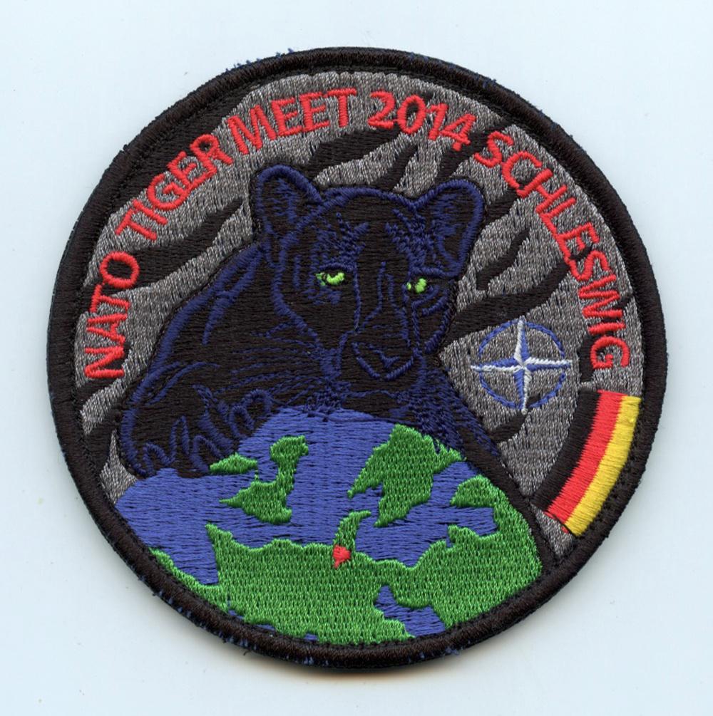 KLU Luftwaffe patch AG51 313sqn Tiger Meet 2014 F16AM, Verzamelen, Ophalen of Verzenden, Luchtmacht, Nederland, Embleem of Badge