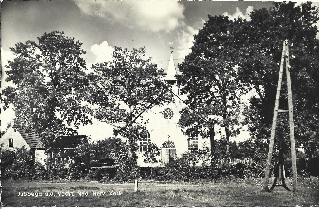 Jubbega aan de Vaart - Ned Herv Kerk - Friesland - oud, Ophalen of Verzenden, 1940 tot 1960, Ongelopen, Friesland