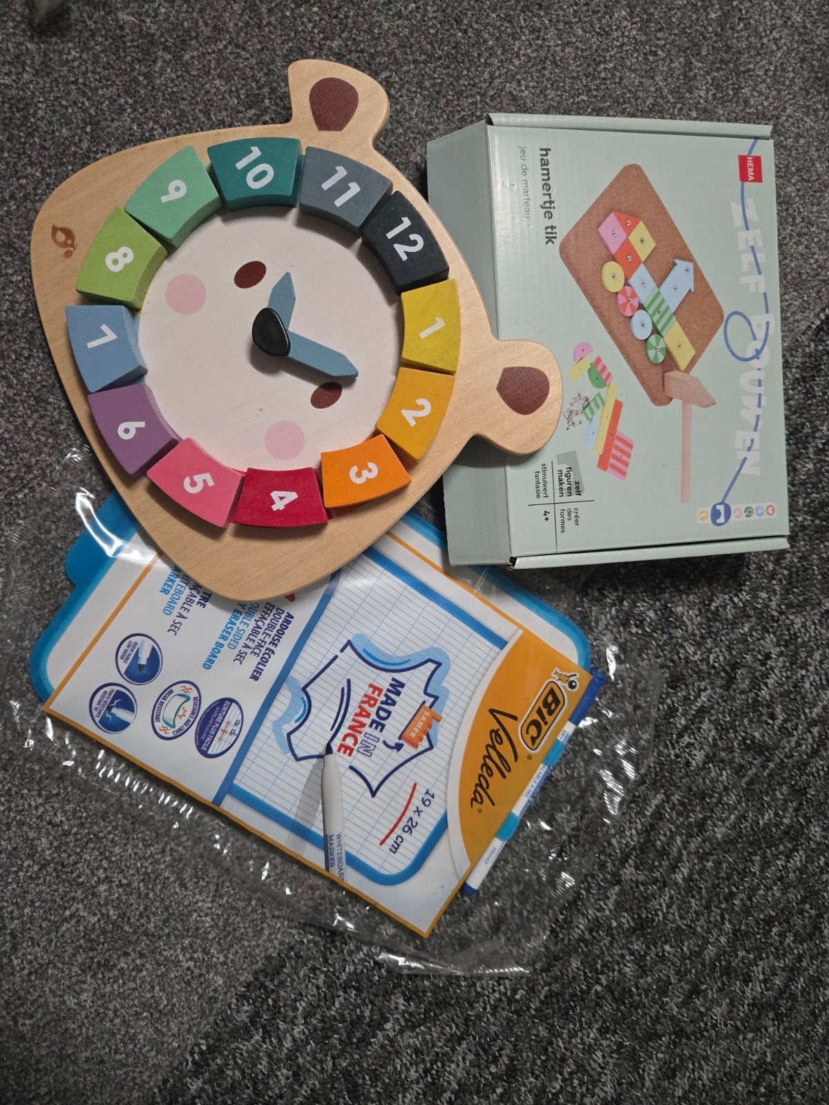 Speel- en leerset: Klok, Hamertje Tik & Tekenbord, Kinderen en Baby's, Speelgoed | Educatief en Creatief, Ophalen of Verzenden