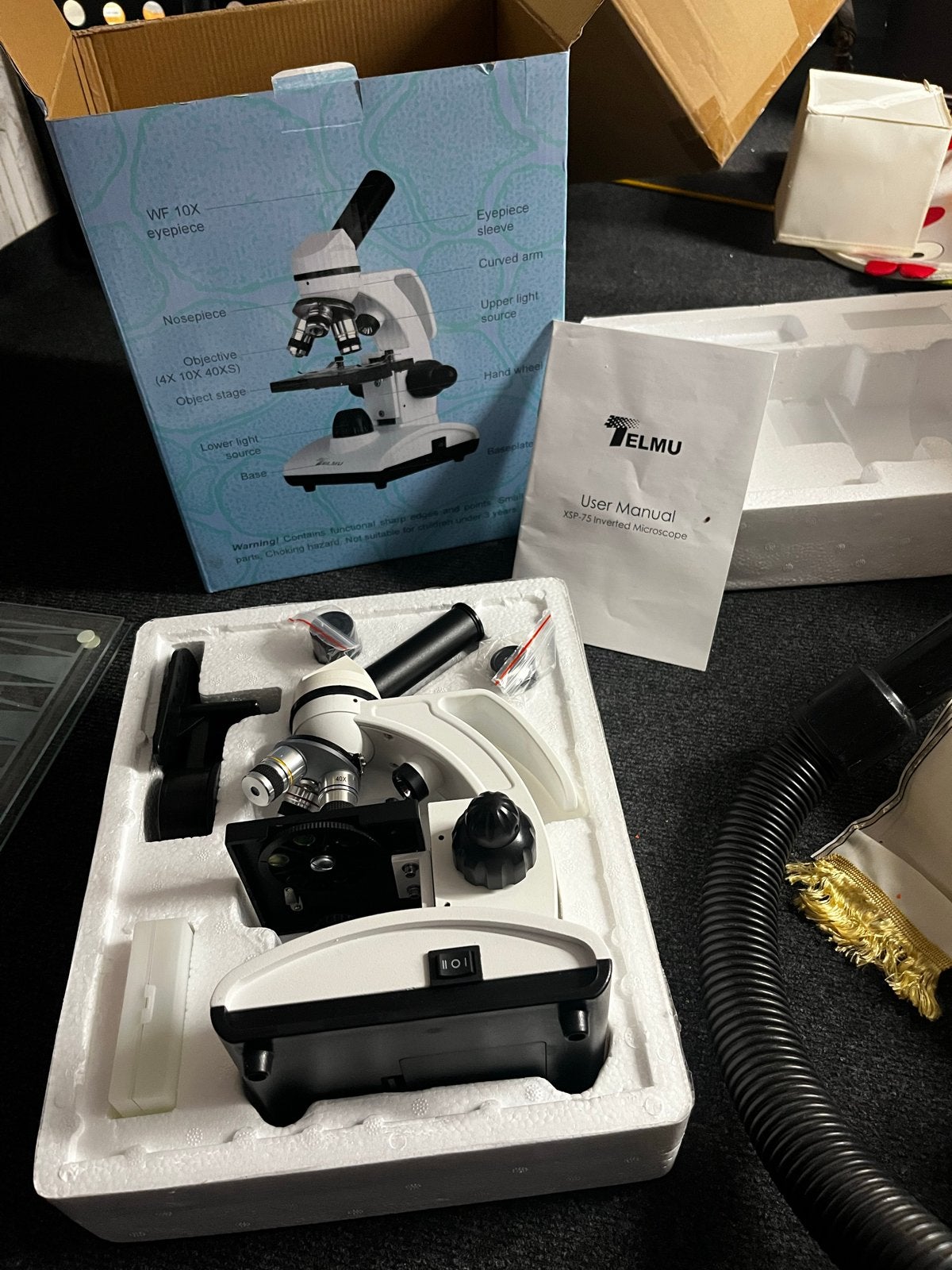 Telmu XSP75 Inverted Microscoop, Ophalen of Verzenden, Zo goed als nieuw, 400x tot 1000x, Biologische microscoop