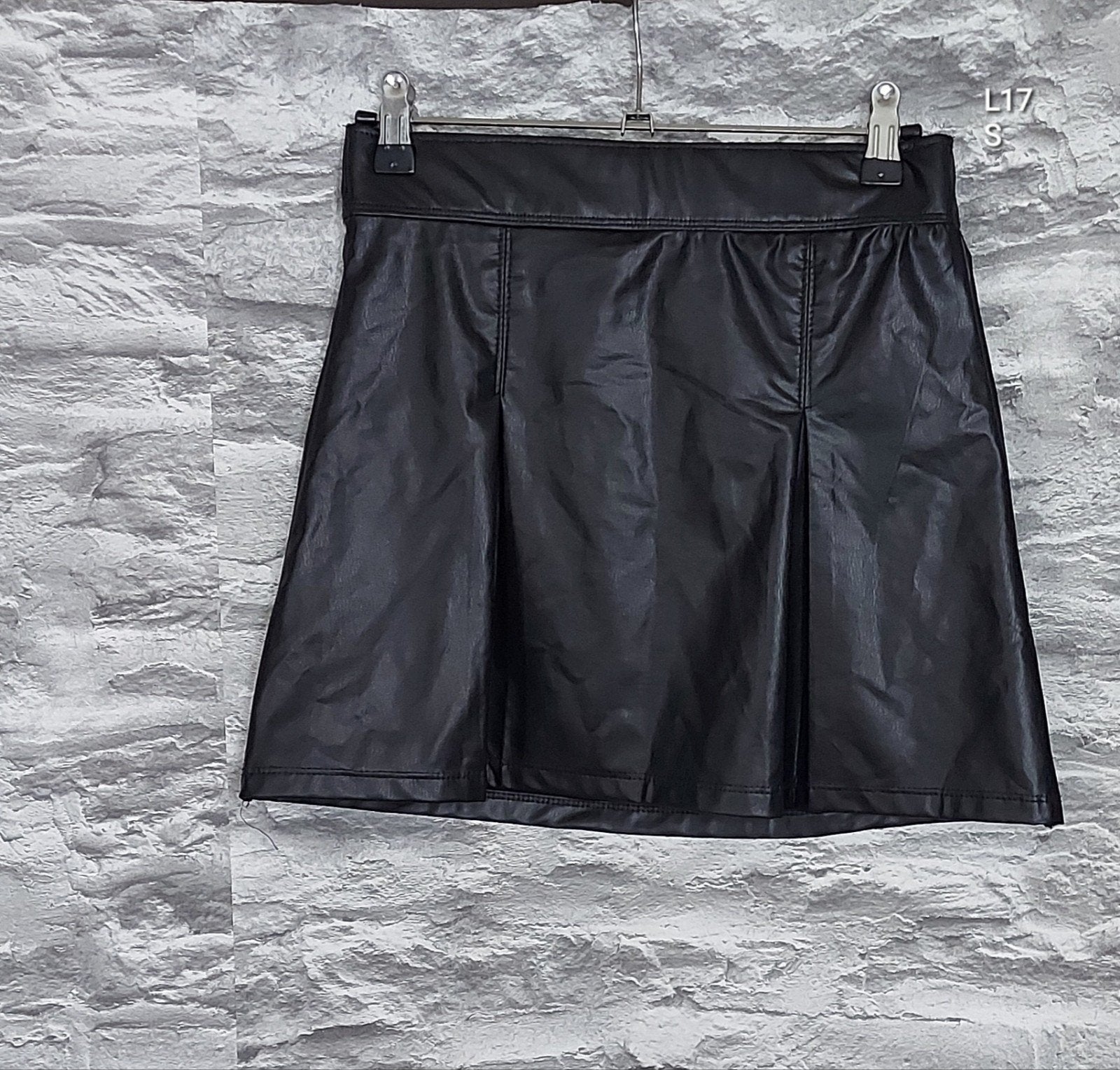 Sexy Zwart leren rokje met elastische tailleband, Zwart, Ophalen of Verzenden, Maat 36 (S), Boven de knie