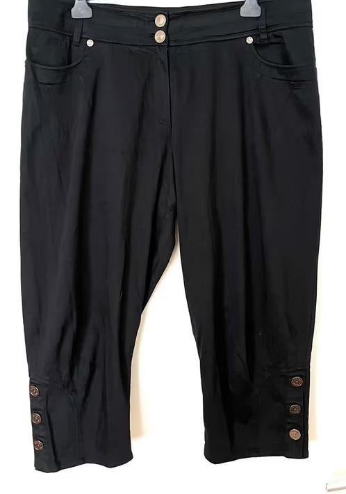 Airfield zwarte pantalon/capri maat 46[v], Zwart, Maat 46/48 (XL) of groter, Ophalen of Verzenden, Zo goed als nieuw
