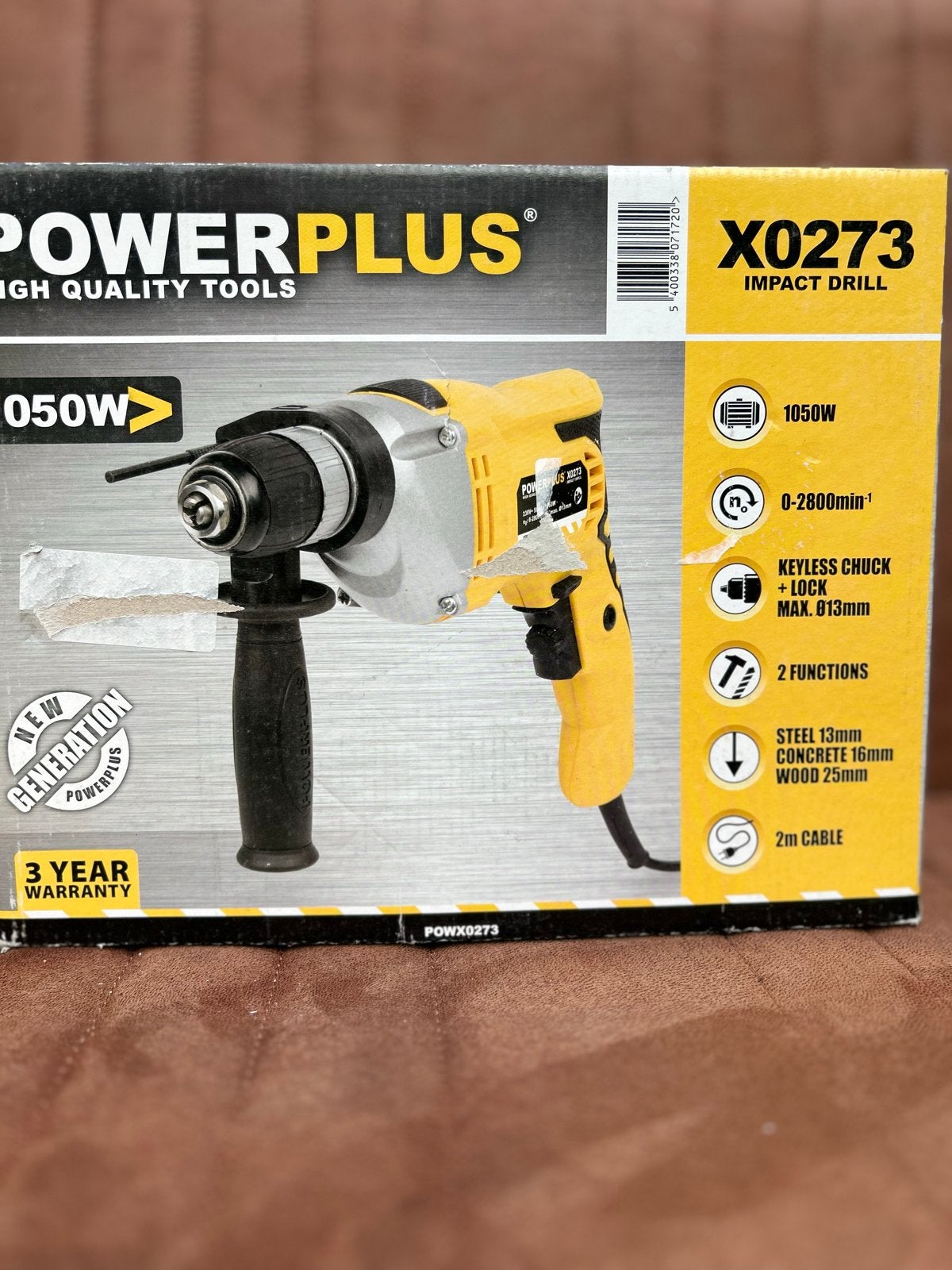 Powerplus X0273 Klopboormachine 1050W, 600 watt of meer, Boor- en/of Breekhamer, Nieuw, Ophalen of Verzenden