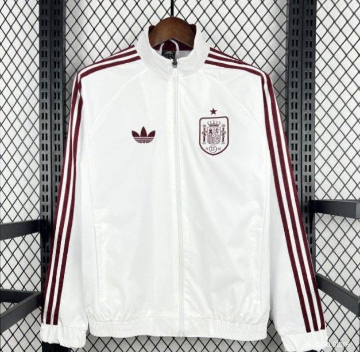 Adidas Spanje Retro Trainingsjack - Wit/Rood, Maat 48/50 (M), Wit, Nieuw, Ophalen of Verzenden