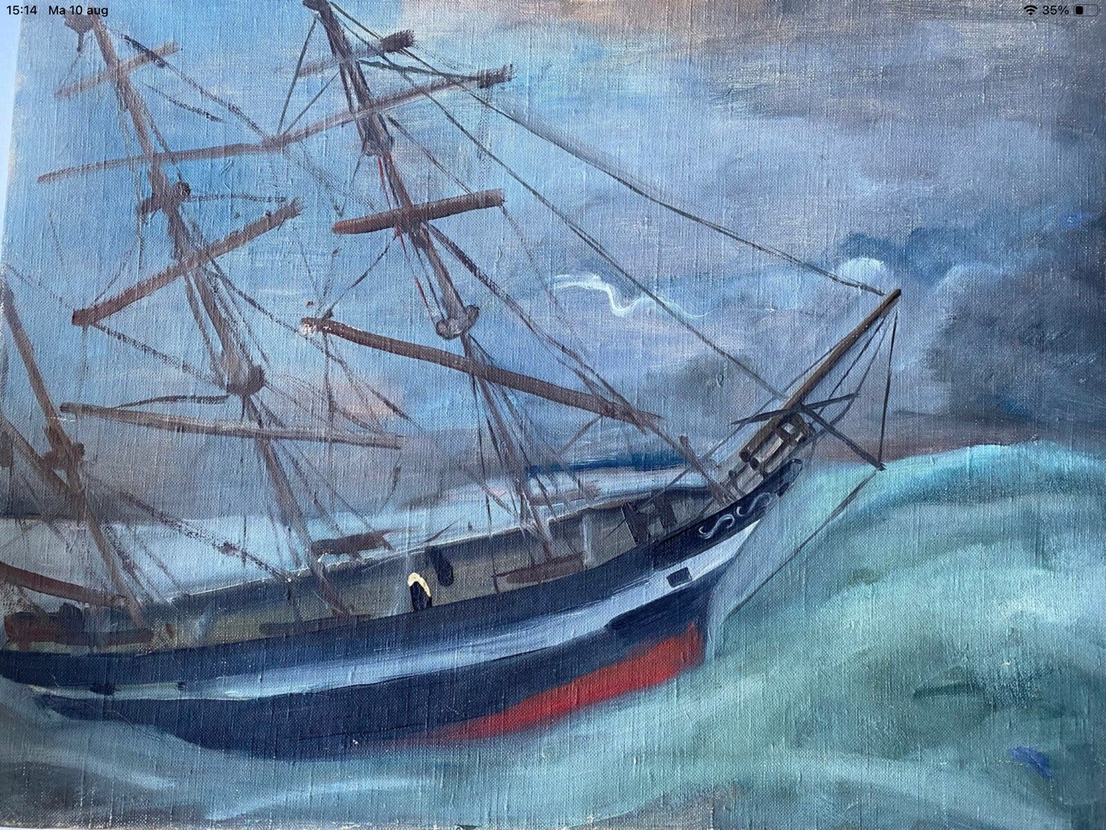 Schip op woelige zee, Ophalen, Zo goed als nieuw