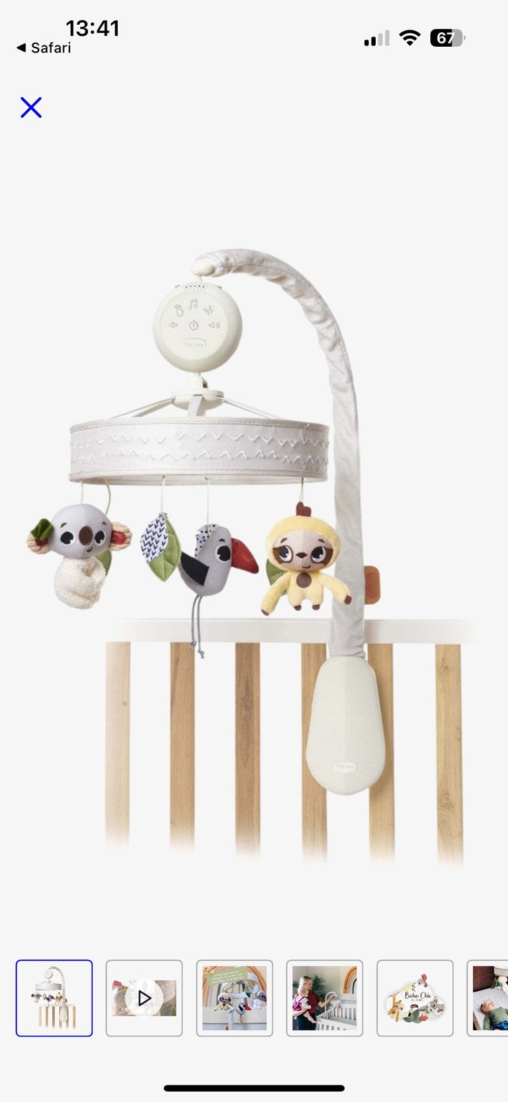 Tiny love boho chic muziek mobiel ledikant wieg box, Ophalen, Zo goed als nieuw, Mobiel