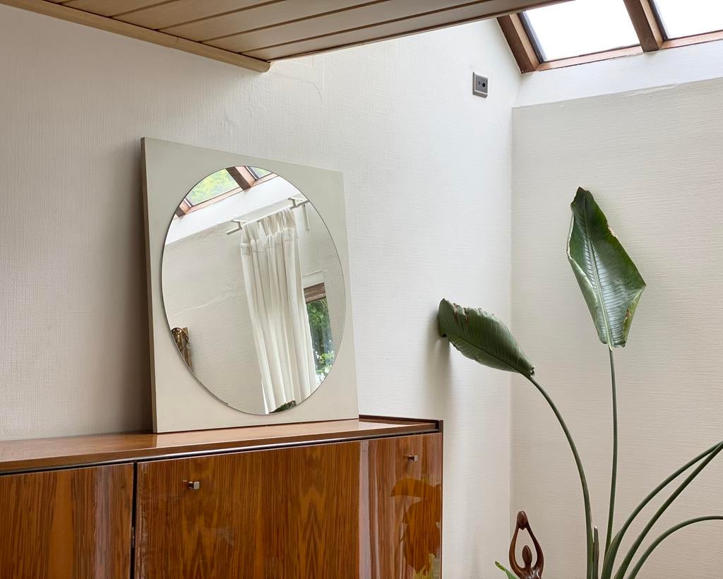 Space-age spiegel, Minder dan 50 cm, Rond, Ophalen of Verzenden, Zo goed als nieuw