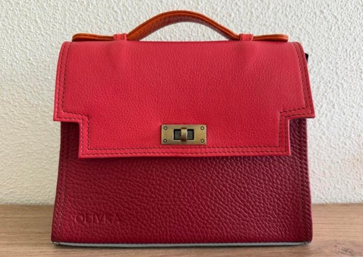 Prachtige rode leren tas, Nieuw, Ophalen of Verzenden, Rood, Leer