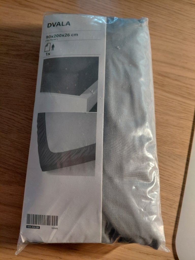 hoeslaken ikea dvala 90x200x26 katoen 100%, Eenpersoons, Hoeslaken of Sloop, Katoen, Nieuw