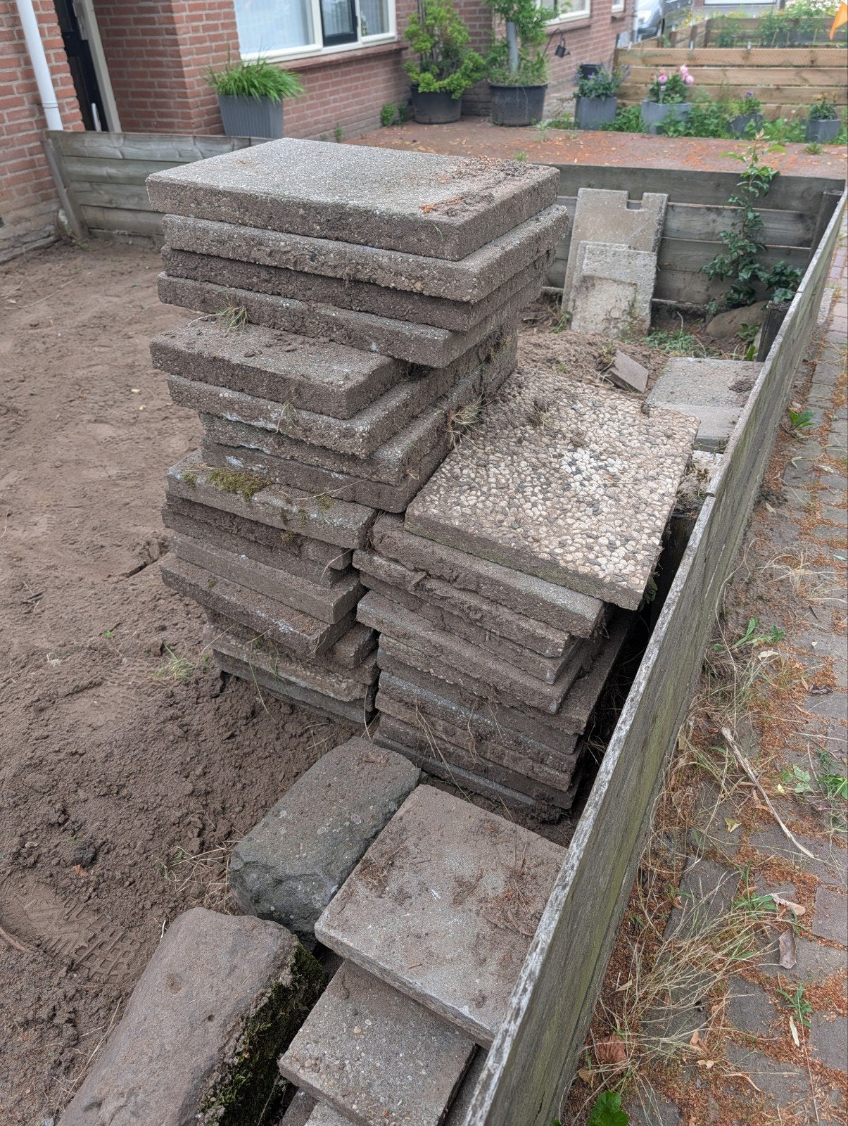 Gratis afhalen grindtegels, Ophalen, Gebruikt, Beton, Terrastegels