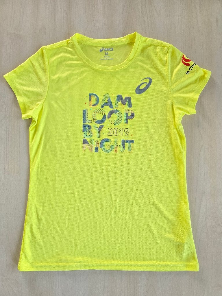 Asics running shirt dames - Damloop by Night - M, Maat 38/40 (M), Verzenden, Geel, Zo goed als nieuw