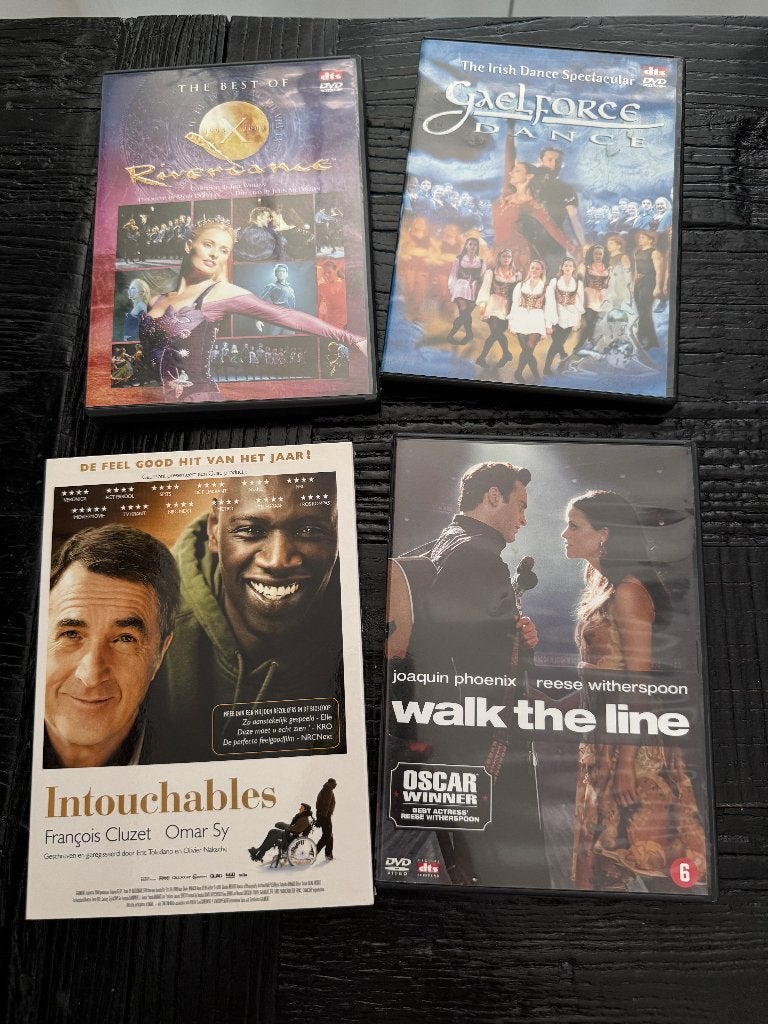 Div. DVD's; Ierse dans, Intouchables, Walk the Line, Alle leeftijden, Overige genres, Ophalen of Verzenden, Zo goed als nieuw