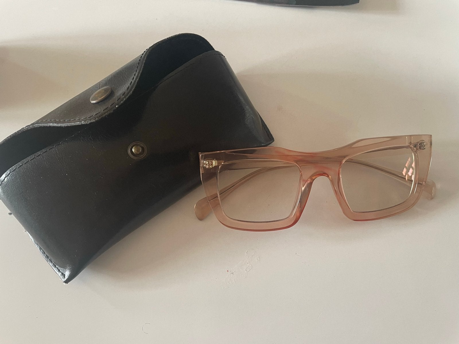 Jacques Durand - Stijlvolle Roze transparante Bril met etui, Overige merken, Ophalen of Verzenden, Zo goed als nieuw, Roze